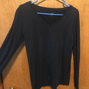 LOFT basic black long-sleeve tee.
